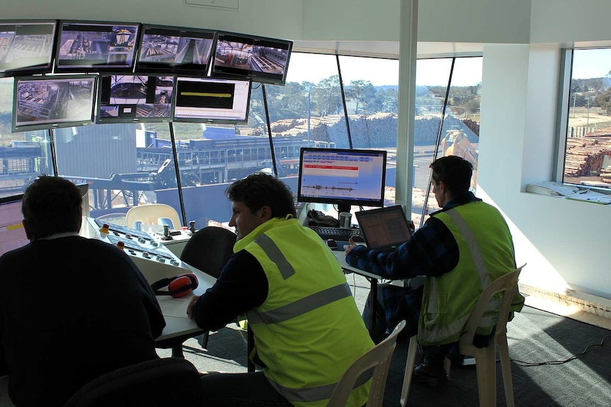 Softwood mill control room in Bombala