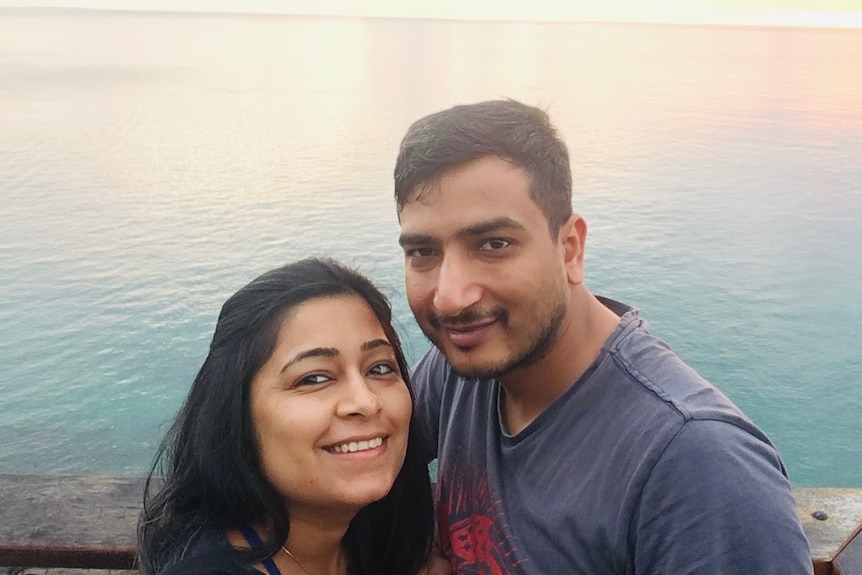 Pooja Manchanda and her husband Sahil Garg take a selfie together.