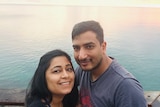 Pooja Manchanda and her husband Sahil Garg take a selfie together.