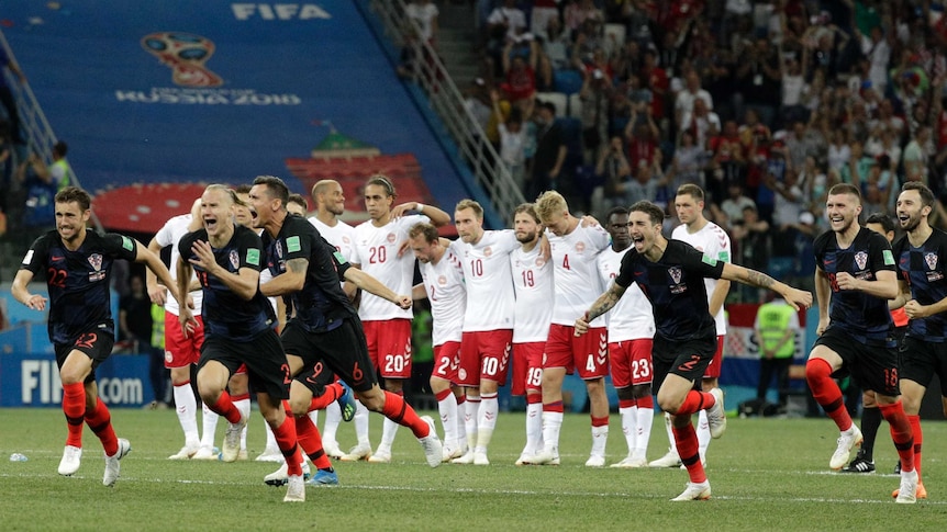 Croatia celebrates shootout win over Denmark