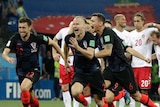 Croatia celebrates shootout win over Denmark