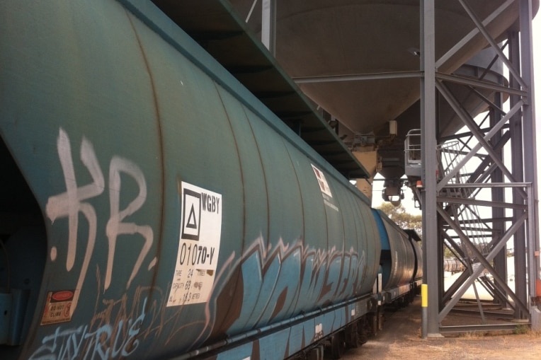Grain train loading in Dimboola, Victoria, image