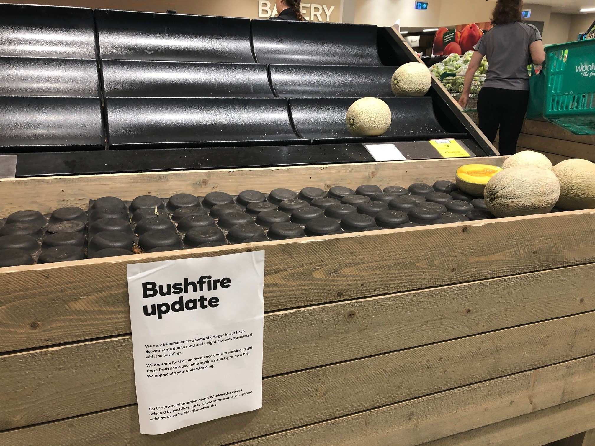 A bare shelf in an Esperance supermarket.