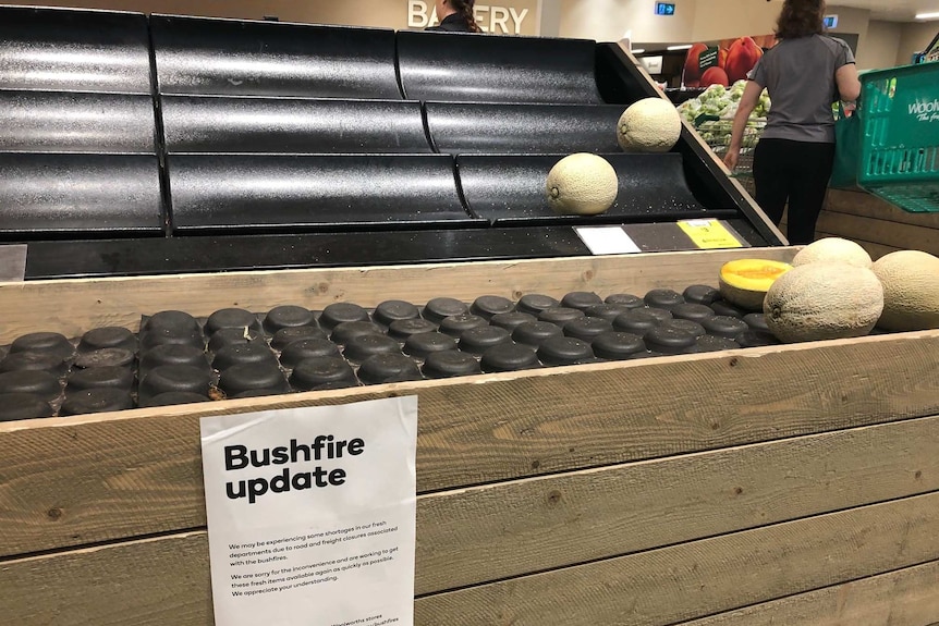 A bare shelf in an Esperance supermarket.