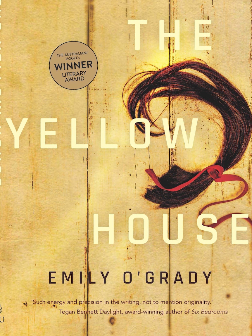 The Yellow House front cover shows a cut lock of hair with a ribbon
