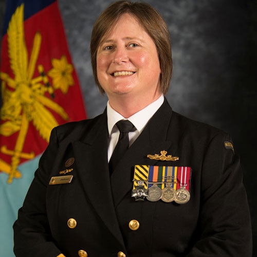 Woman in naval uniform