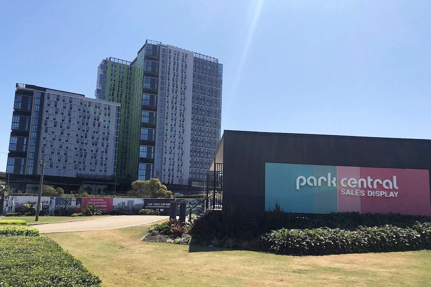 Student accommodation building complex, Park Central, built at Buranda on Brisbane's southside.