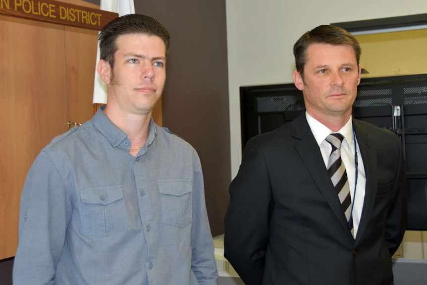 Premier Hotel licensee Graeme Cooper and Albany Police Detective Senior Constable Dan Heller.