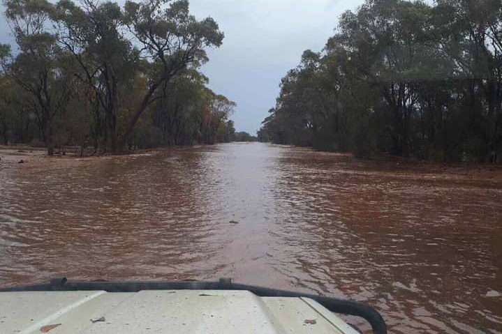 A flooded road