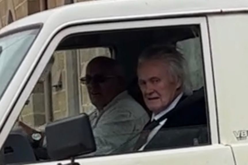 Two men in a car