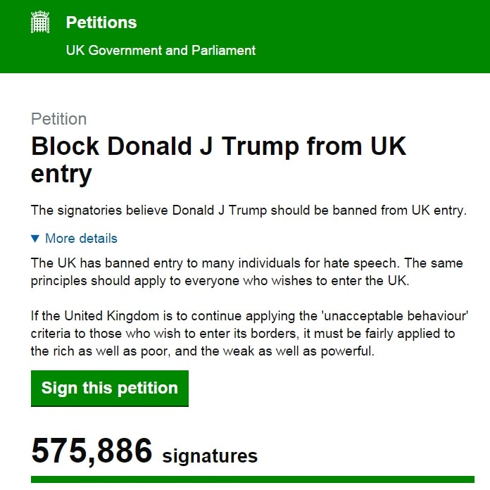 Donald Trump Petition