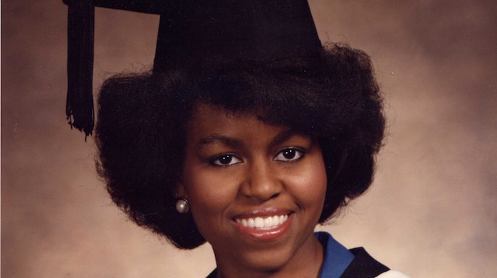 Michelle Obama at her graduation from Princeton University.