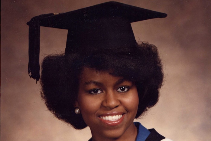 Michelle Obama at her graduation from Princeton University.