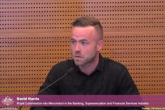 Commonwealth Bank customer David Harris testifies at the banking royal commission.