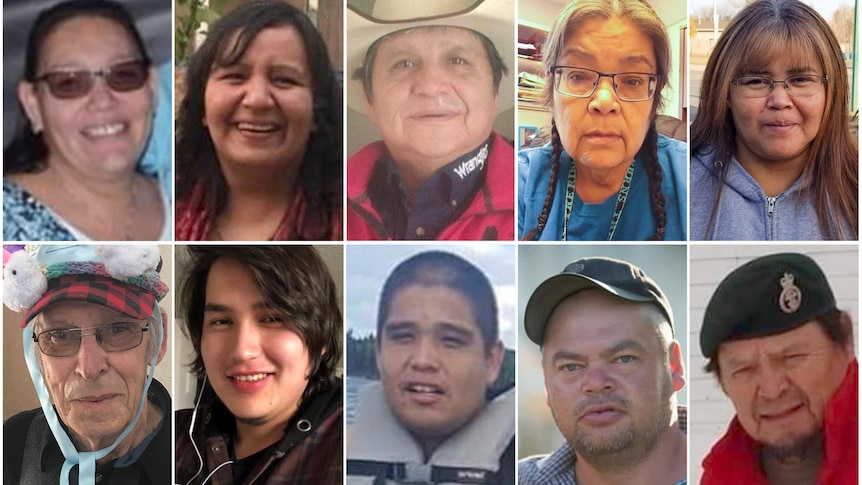 Headshots show the victims of a mass stabbing in Canada.