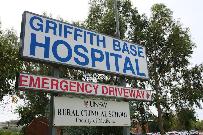 The main Griffith Base Hospital sign