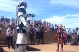 Iron Boy arrives at Sydney Opera House