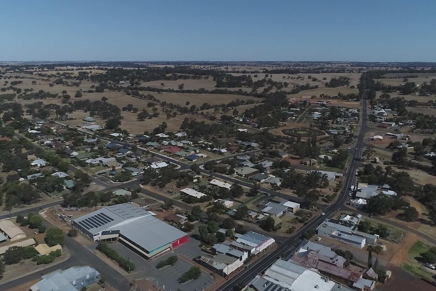 An aerial shot of Kojonup.