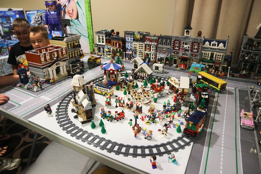 A village created out of Lego.
