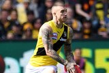 Richmond's Dustin Martin assesses his options in AFL grand final