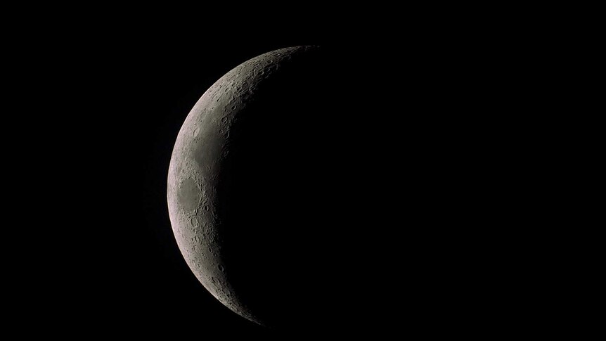 Crescent moon taken from the southern hemisphere.