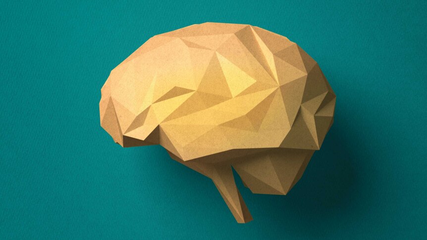 A human brain made of paper like origami