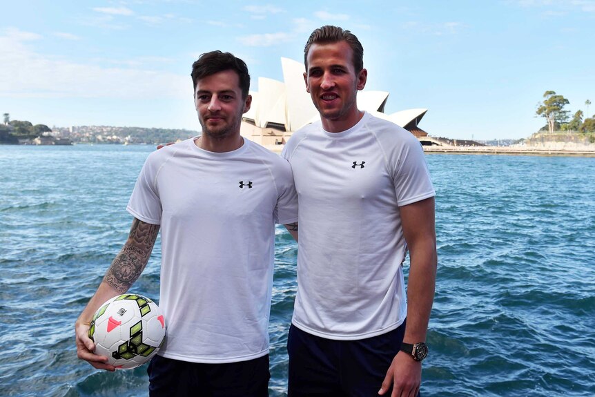 Tottenham's Harry Kane and Ryan Mason in Sydney