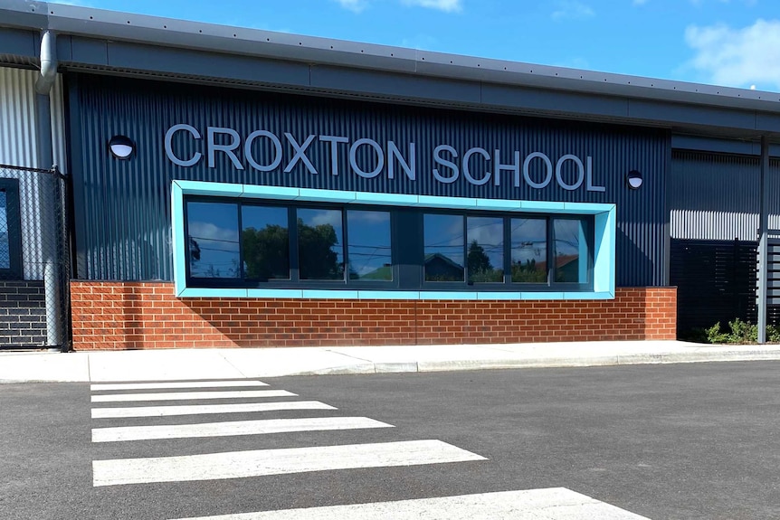The sign at the Croxton School in Melbourne.