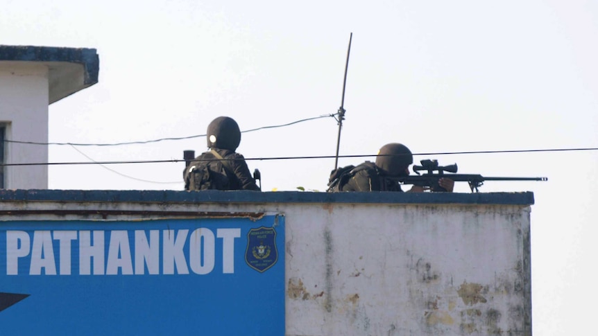 Indian commandos at an air base.