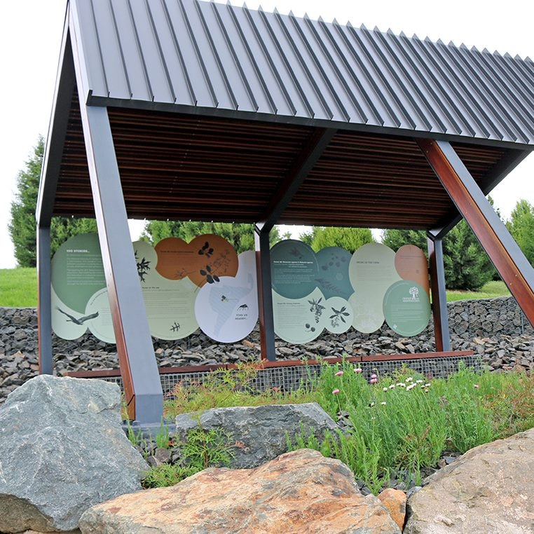 A forest shelter.