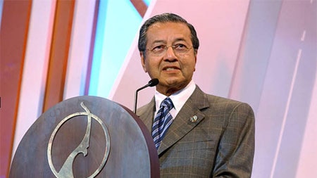 Malaysia's Mahathir Mohamad delivers speech at APEC