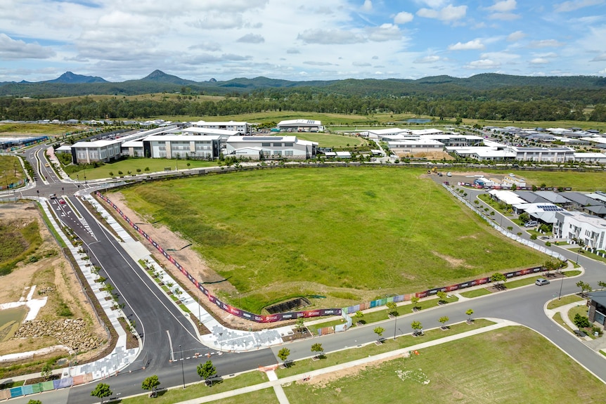 Aerial view of new road