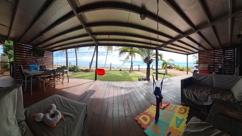 A view of water from The view from Tighe O'Donoghue's home in the West End precinct of Port Hedland.