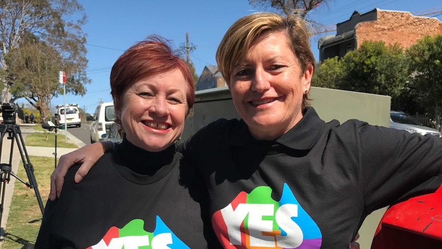 Liberal Party Councillor (and sister of Tony Abbott) Christine Forster and Partner Virginia Edwards.