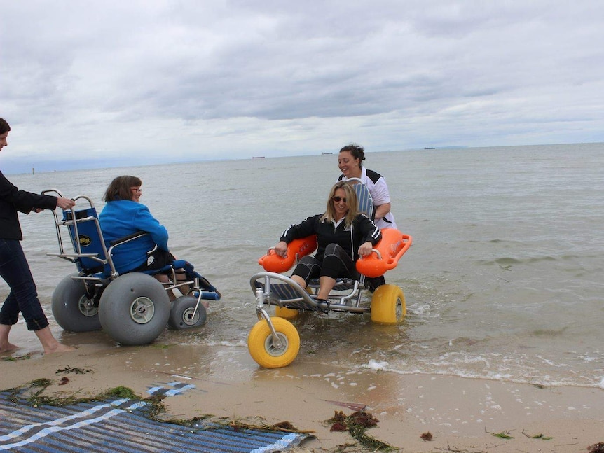 Beach wheelchairs at Altona