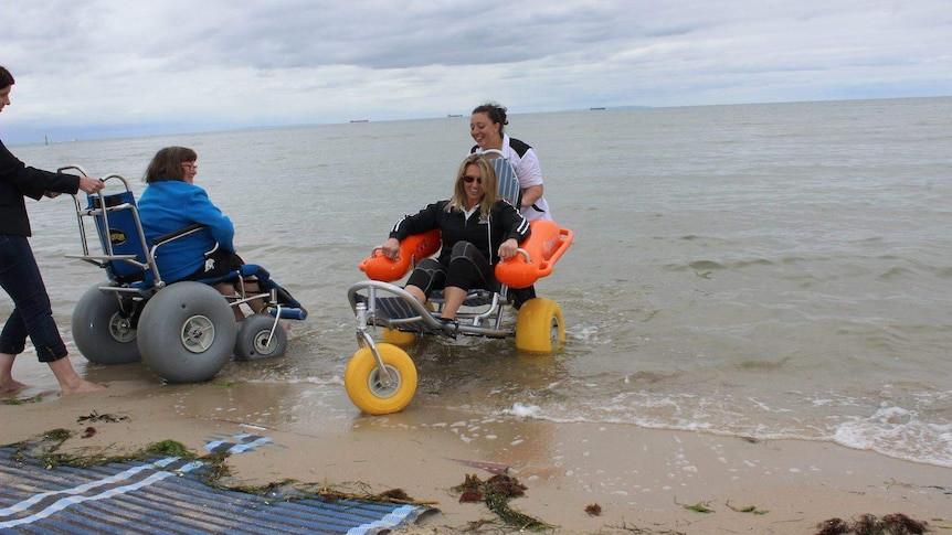 Beach wheelchairs at Altona