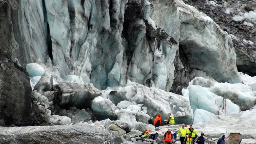 The family of the Miranda brothers at Fox Glacier.