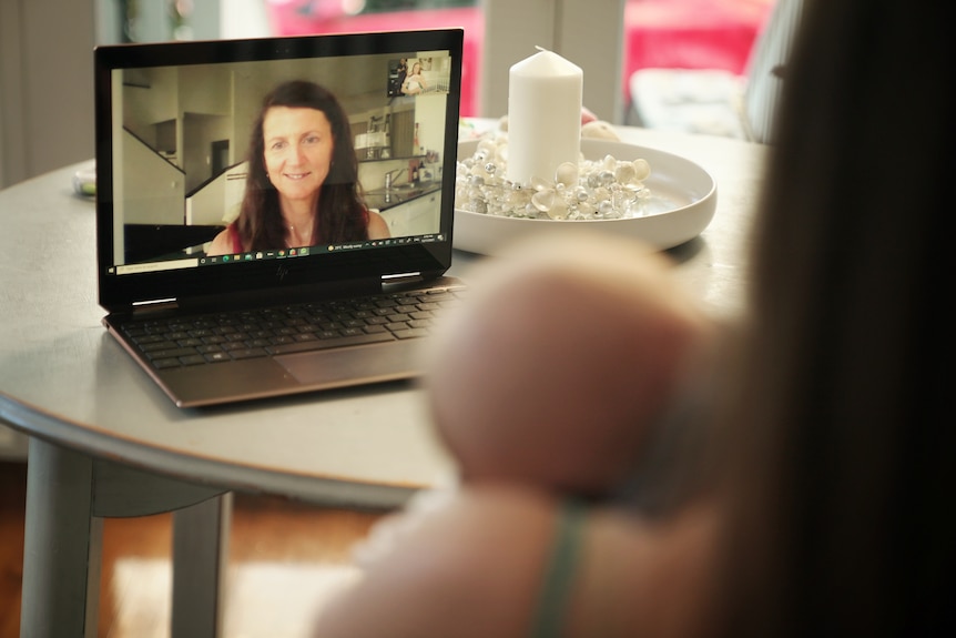 Jacqui Markun FaceTiming with her mother.