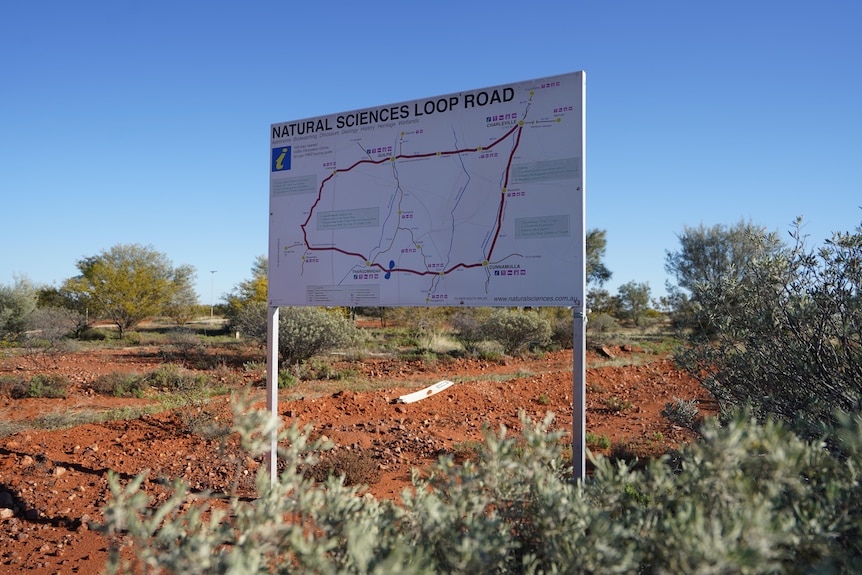 Sign showing natural resources loop around south-west Queensland