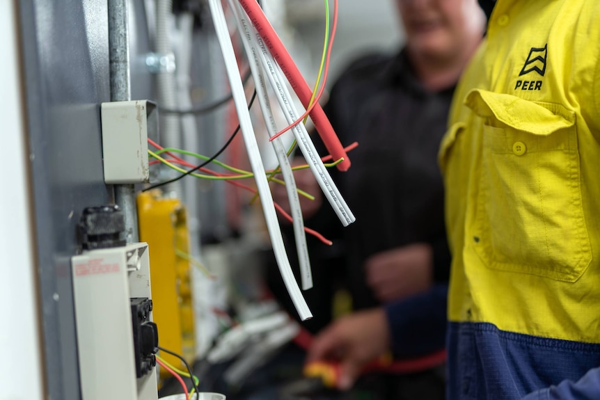 Cables used during training at PEER trade school in Adelaide, SA. 