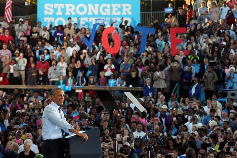 Barack Obama at Democrat campaign