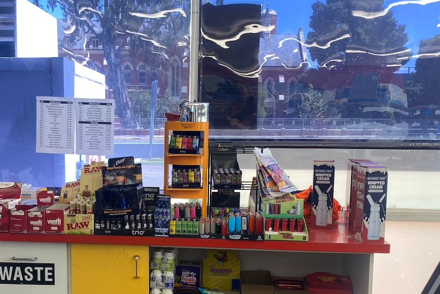 A service station display
