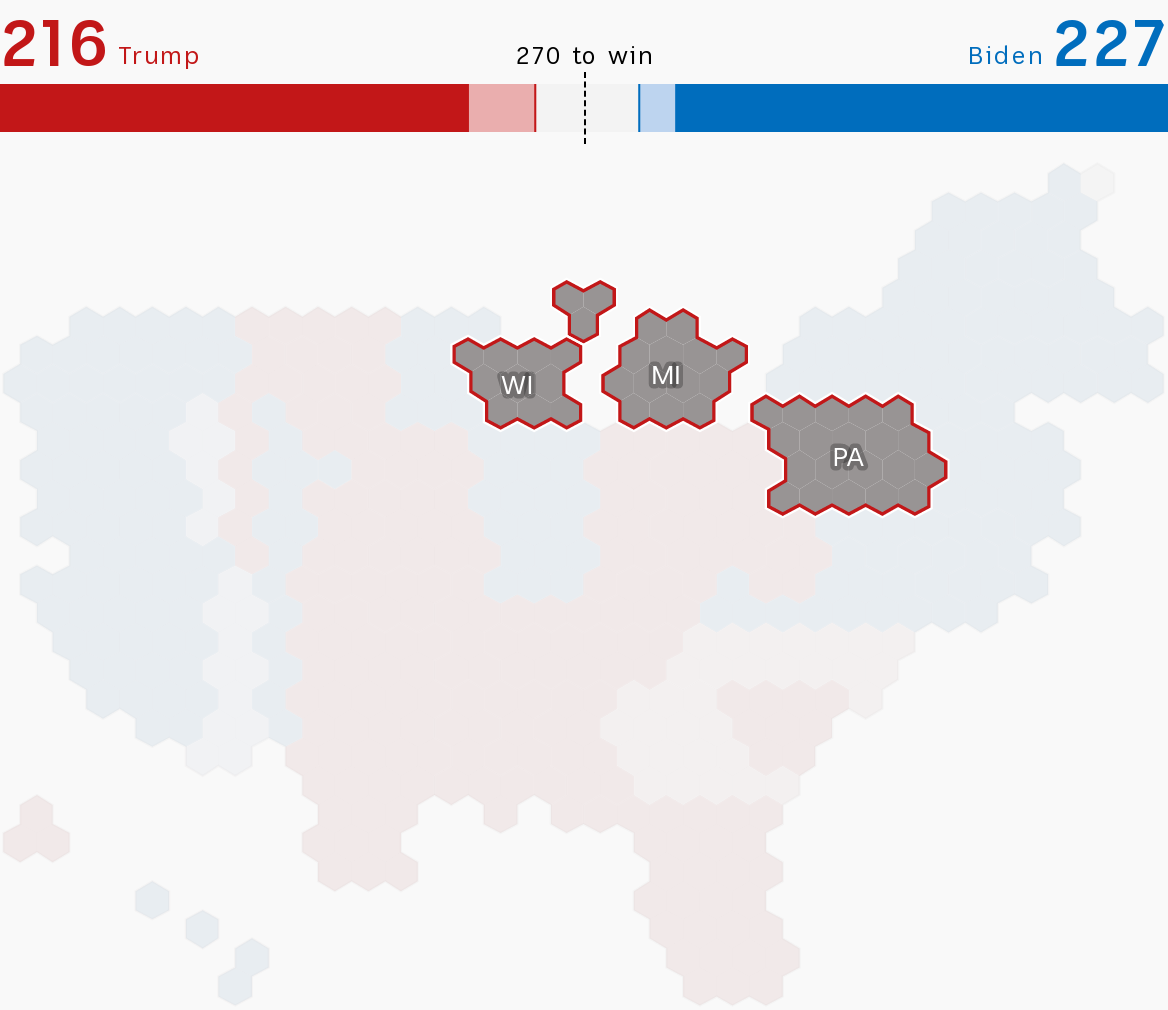 Graphic showing an allocation of electoral college votes