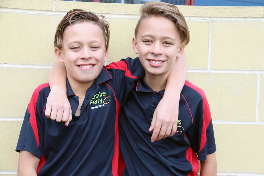 Noah and Xavier Clarke, students at Austins Ferry Primary School.