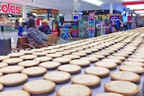 Apple pies were lined up at an Adelaide shopping centre in a bid to set a Guinness World record, and as a charity fundraiser