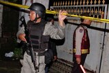 Indonesian policeman on anti-terror raid