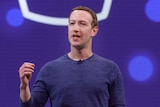 Facebook CEO Mark Zuckerberg fronts company conference in 2018.