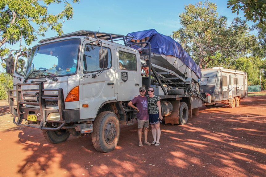 Cameron and Erin Skinner are seasoned off-road adventurers and have been travelled with a truck, boat and caravan for months.