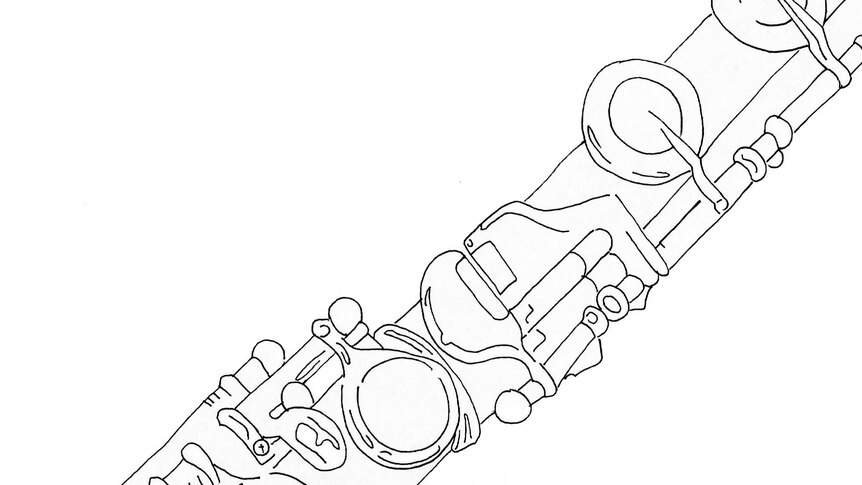 Line drawing of a flute
