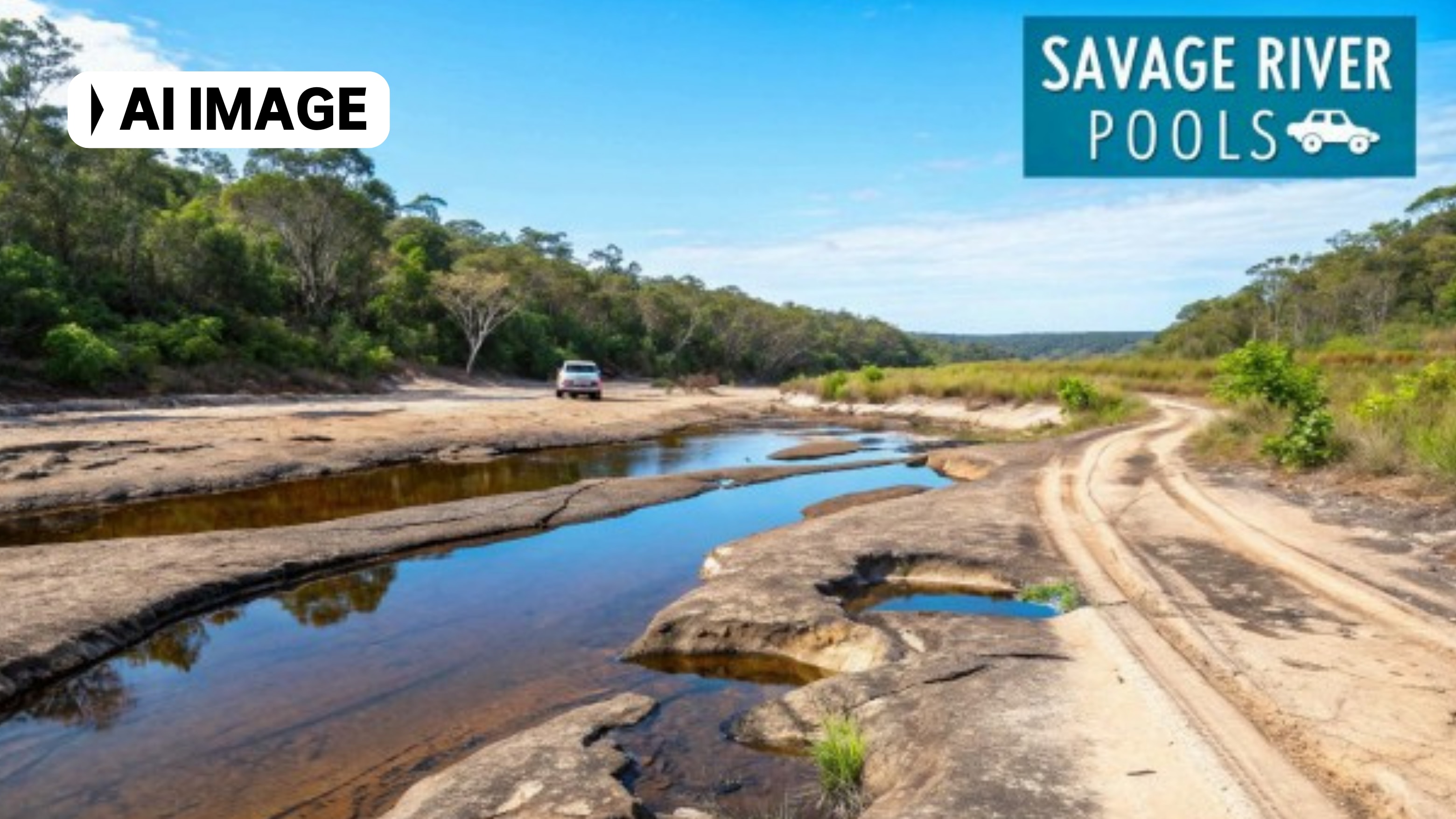Uma imagem gerada por IA do Rio Savage com características geográficas incorretas